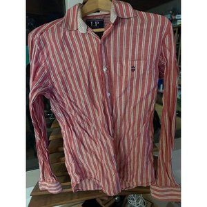 Louis Philippe Shirt Men’s 40CM Button Front Shirt LS Men's M Red Plaid Tailore